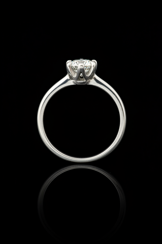 Bague 53 Solitaire - Bague en or blanc avec diamant 0,80 ct 58 Facettes