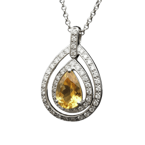 Collier Collier - Pendentif en topazes et diamants 58 Facettes