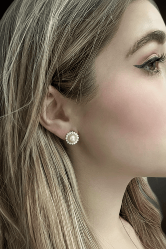 Boucles d'oreilles Orecchini - Perle naturelles et diamants en or blanc 58 Facettes
