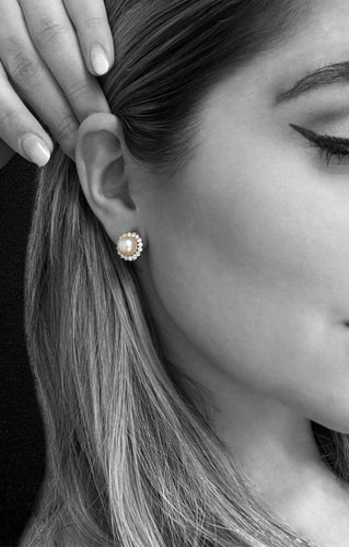Boucles d'oreilles Orecchini - Perle naturelles et diamants en or blanc 58 Facettes