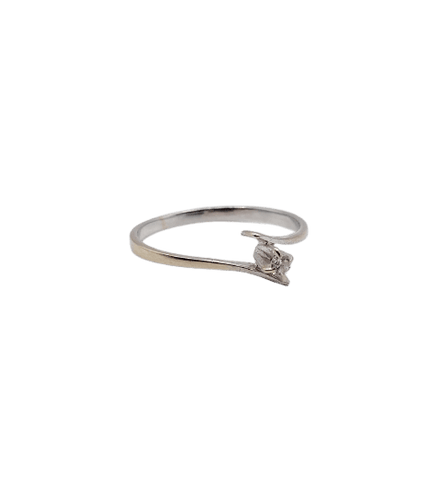 Vintage Solitaire ring in 18k white gold and diamond 