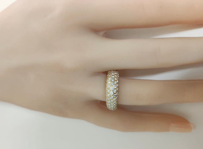 Bague 52 Chaumet - Alliance pavée en or jaune 18K et diamants 58 Facettes LP1930/PNNB