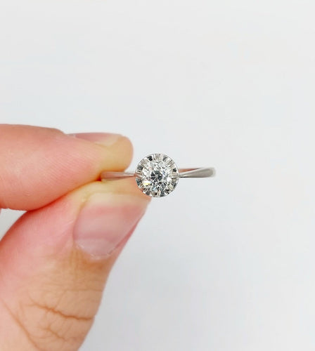 Bague 58.5 Bague solitaire Art déco en platine et diamant taille ancienne 58 Facettes A07537