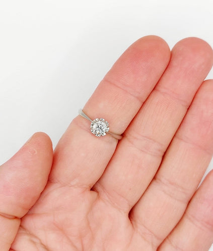 Bague 58.5 Bague solitaire Art déco en platine et diamant taille ancienne 58 Facettes A07537