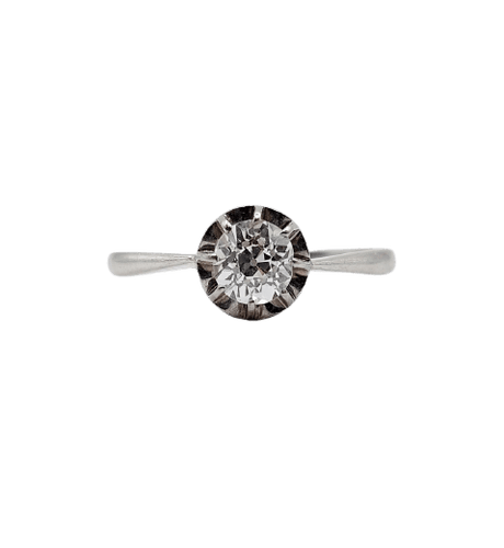 Bague 58.5 Bague solitaire Art déco en platine et diamant taille ancienne 58 Facettes A07537