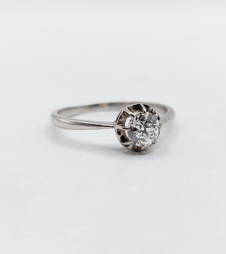 Bague 58.5 Bague solitaire Art déco en platine et diamant taille ancienne 58 Facettes A07537