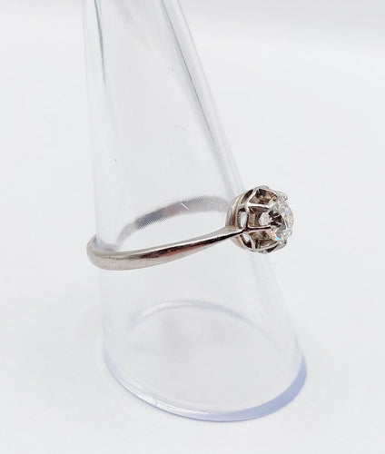 Bague 58.5 Bague solitaire Art déco en platine et diamant taille ancienne 58 Facettes A07537