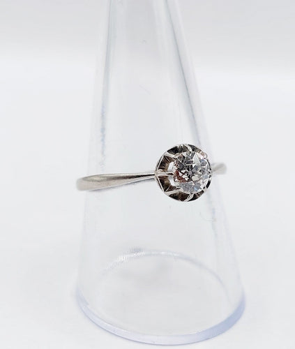 Bague 58.5 Bague solitaire Art déco en platine et diamant taille ancienne 58 Facettes A07537