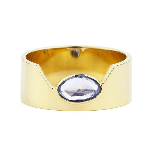 Bague 57 Love More - Bague Cigar en or 18 carats et saphir bleu 58 Facettes GBR1207LB