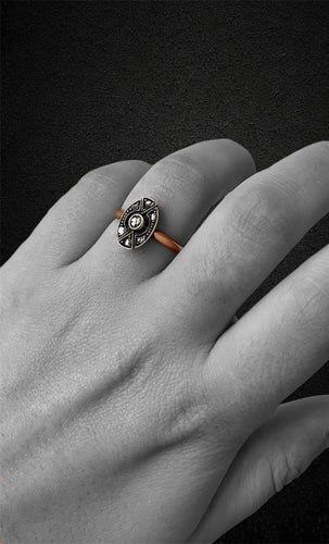Bague Jugendstil - Bague en or jaune et argent, diamants taille rose 58 Facettes