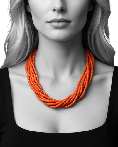 Collier Collier multifils en corail avec fermoir en or jaune 58 Facettes