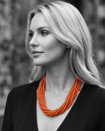 Collier Collier multifils en corail avec fermoir en or jaune 58 Facettes