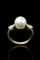Bague Bague - Perle et diamants en or jaune 18K 58 Facettes