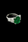 Bague 56 Bague - Émeraude et 10 diamants taille marquise 58 Facettes