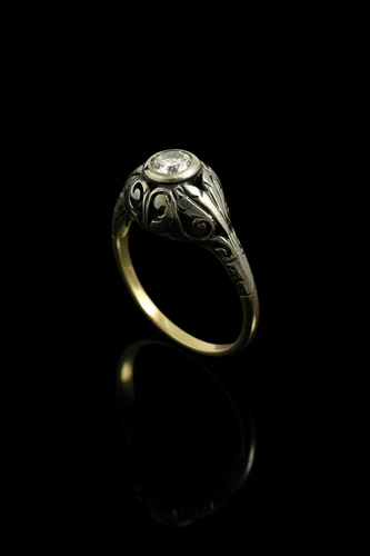 Bague Jugendstil - Bague en or jaune et diamant 58 Facettes