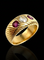 Bague 60 Bague austro-hongroise - Bague bandeau en or rose 14K rubis et diamant 58 Facettes