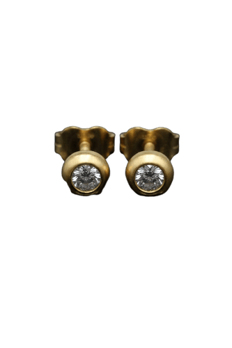 Boucles d'oreilles Orecchini à bouton - Boucles d'oreilles en or jaune 18K diamants 58 Facettes