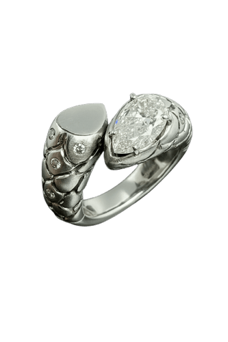 Bague Janesich - Bague serpent en or blanc diamants 58 Facettes