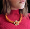 Collier Collier en corail avec fleur dorée 58 Facettes
