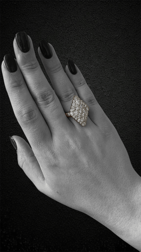 Bague Anello romboïdal aux diamants en or blanc 58 Facettes