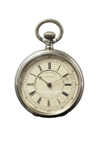 Montre I.J.T.N. - Montre de poche chronographe en argent sterling 58 Facettes