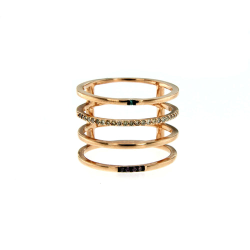 Bague 55 Bague en or rose et diamants 58 Facettes AR1694