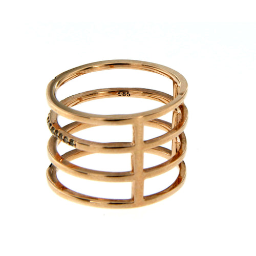 Bague 55 Bague en or rose et diamants 58 Facettes AR1694
