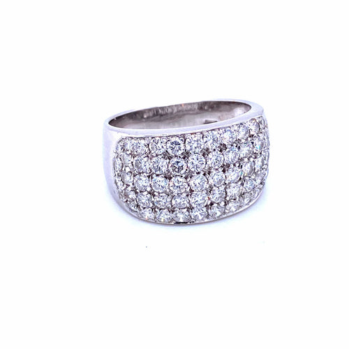 Bague 55 Bague pavée de diamants en or blanc 18k 58 Facettes A46