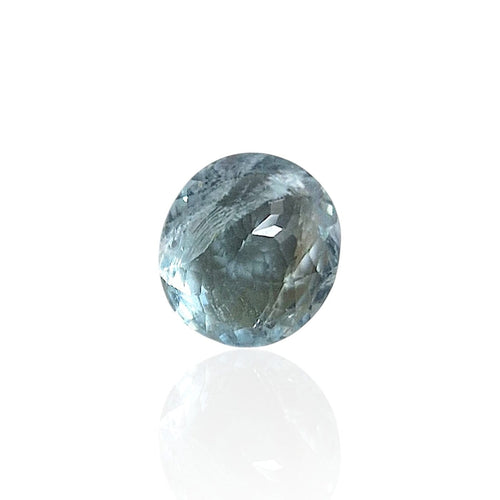 Pendentif Aigue-marine - Pierre ovale mixte du Mozambique 2,525 ct 58 Facettes #24-107-AMLB