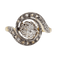 54.5 Bague tourbillon en or 18k, platine et diamants 58 Facettes A07547