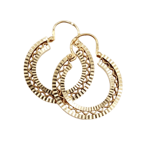 Vintage hoops - 18k rose gold earrings 