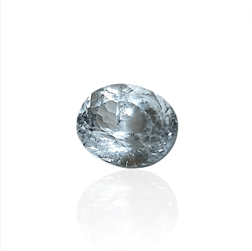 Pendentif Aigue-marine - Pierre ovale mixte du Mozambique 2,43 ct 58 Facettes #26-122-BRAMOV