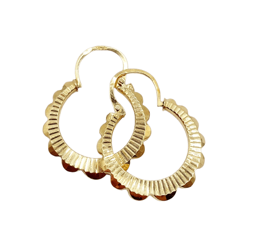 Vintage hoops - 18k gold earrings 