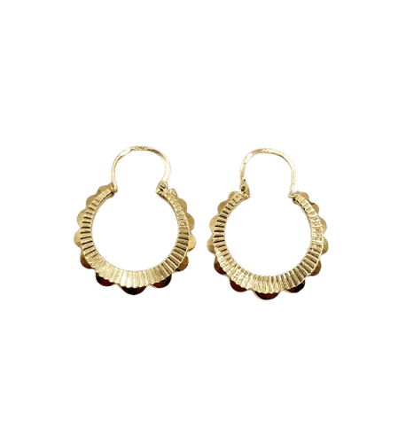 Vintage hoops - 18k gold earrings 