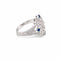 Bague 54 Bague cocktail Art déco en or blanc 14k, saphirs et diamants 58 Facettes