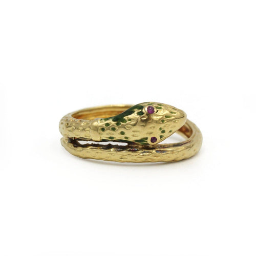 Bague 52.5 Bague Serpent en or jaune et rubis 58 Facettes 260040SP