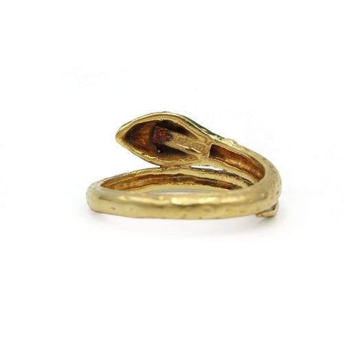 Bague 52.5 Bague Serpent en or jaune et rubis 58 Facettes 260040SP