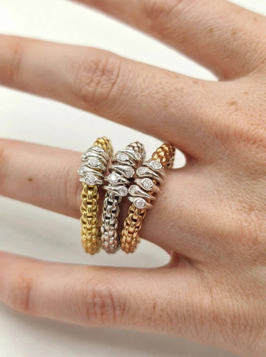 Bague FOPE Flex'it - Bague en or rose 18 ct et diamants 58 Facettes CV-082