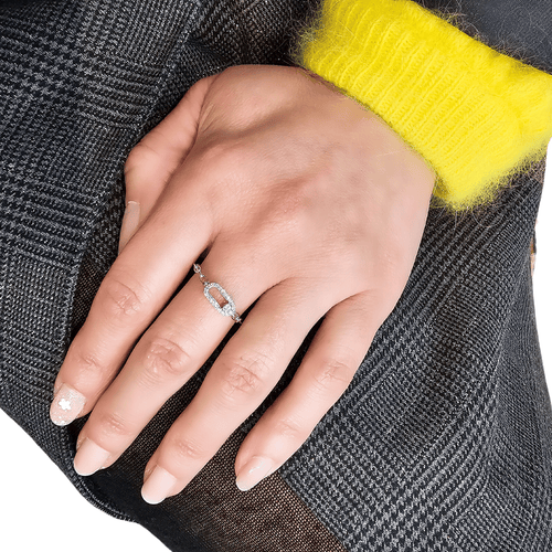 Bague Move Link Multi en or blanc 18 carats et diamants - portée.png