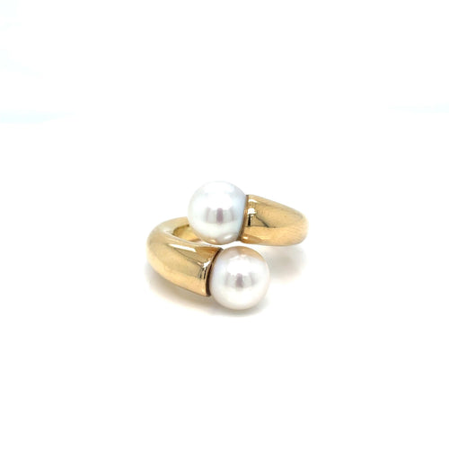 Bague 53 Cartier Toi & Moi - Bague en or jaune et perles 58 Facettes