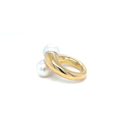 Bague 53 Cartier Toi & Moi - Bague en or jaune et perles 58 Facettes