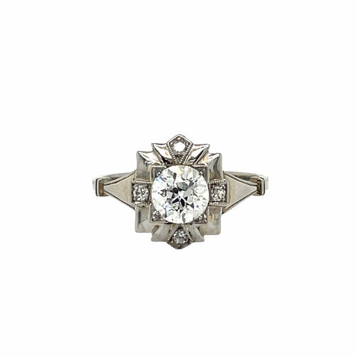 Bague Art déco - Bague en or blanc et diamants 58 Facettes