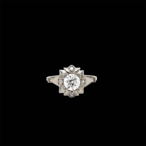 Bague Art déco - Bague en or blanc et diamants 58 Facettes