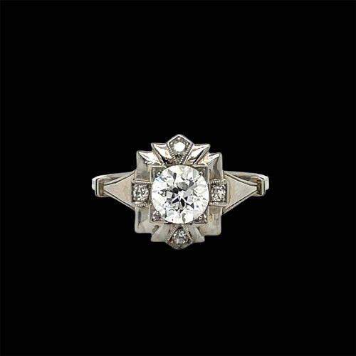 Bague Art déco - Bague en or blanc et diamants 58 Facettes