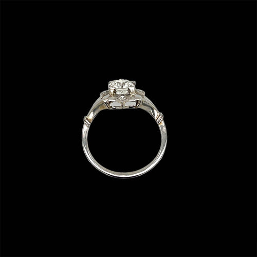 Bague Art déco - Bague en or blanc et diamants 58 Facettes