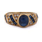 Bague 51 Bague vintage en or jaune 18 kt, saphirs et diamants 58 Facettes AN702 (0749)