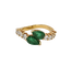 18K yellow gold ring with emeralds and diamonds 