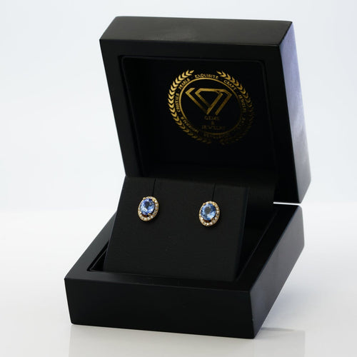Boucles d'oreilles Boucles d'oreilles en or jaune 18 kt, saphirs et diamants 58 Facettes E0032