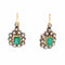 Boucles d'oreilles Victorian - Boucles d'oreilles pendantes en or blanc 18k et argent, émeraudes et diamants 58 Facettes