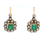 Boucles d'oreilles Victorian - Boucles d'oreilles pendantes en or blanc 18k et argent, émeraudes et diamants 58 Facettes